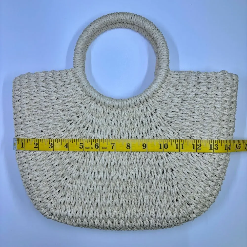 Woven Straw Tote / Beach Vacation Summer Tropical Island Y2K Purse Handbag